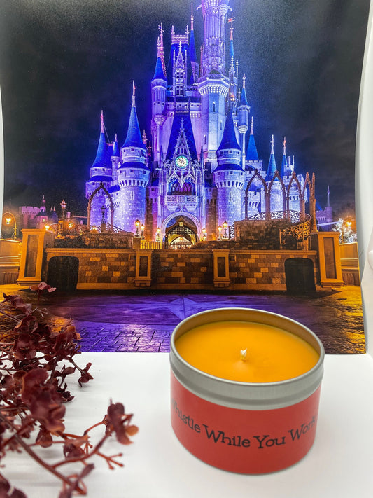 SNOW WHITE CANDLE- Whistle While You Work- Seven Dwarfs Cottage-Disney Princess-Evil Stepmother-Festival Of Fantasy At Disney In The Woods