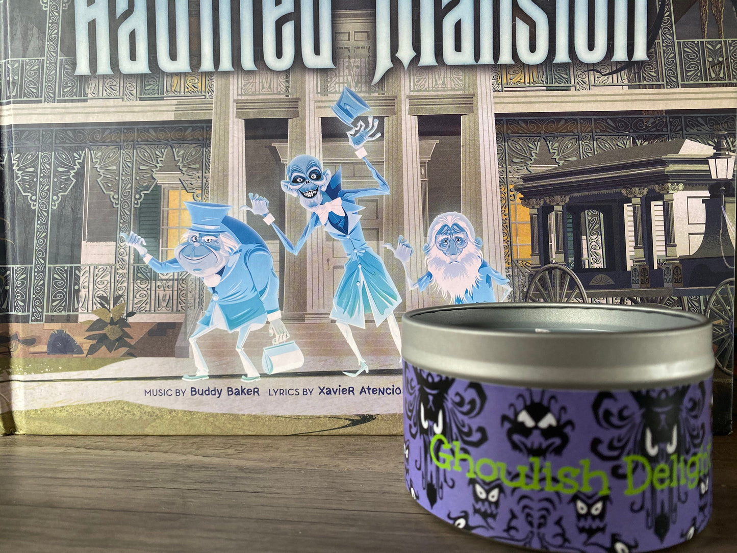 HAUNTED MANSION CANDLE- Ghoulish Delight- Disney Park Candle/ Welcome Foolish Mortals/ 999 Happy Haunts/ Ghost Host/Grim Grinning Ghosts