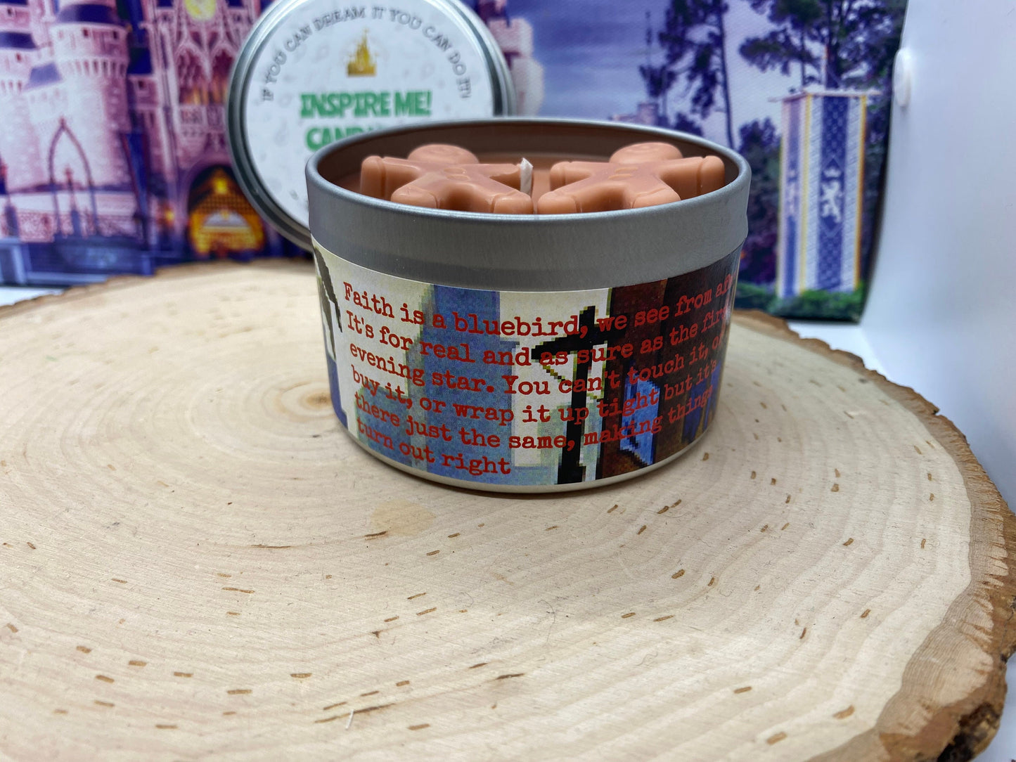 GINGERBREAD CANDLE -The Rescuers~ Rufus The Cat~ Faith Is A Bluebird~Gingerbread Candle