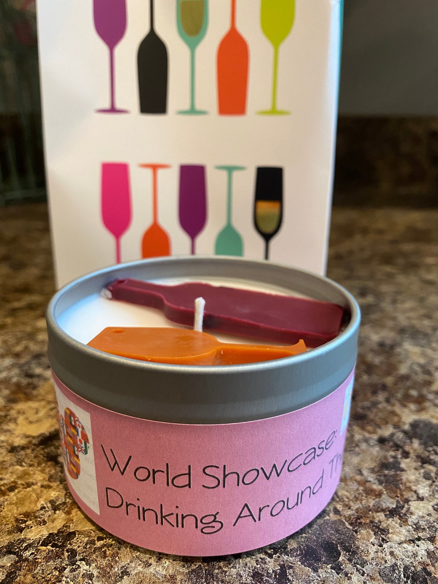 WORLD SHOWCASE Drinking Around The World/DISNEY/Epcot/Disney World/Disney Park Inspired Candle/Orange Mimosa/Cherry Merlot/Soy Wax Candle