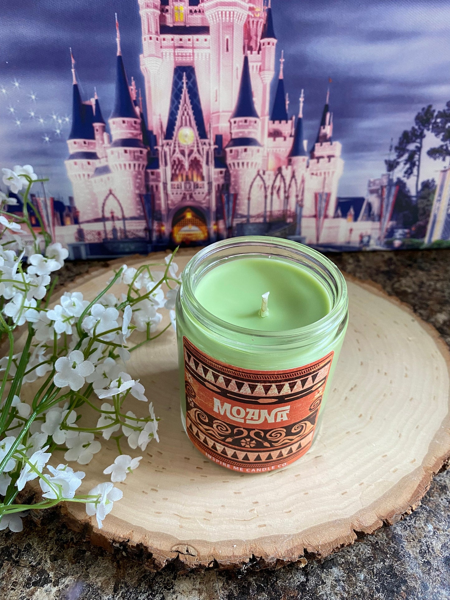 MOANA Soy Wax Candle Disney Inspired COCONUT And Lime Motunnui Princess-POLYNESIAN Princess-How Far I'll Go