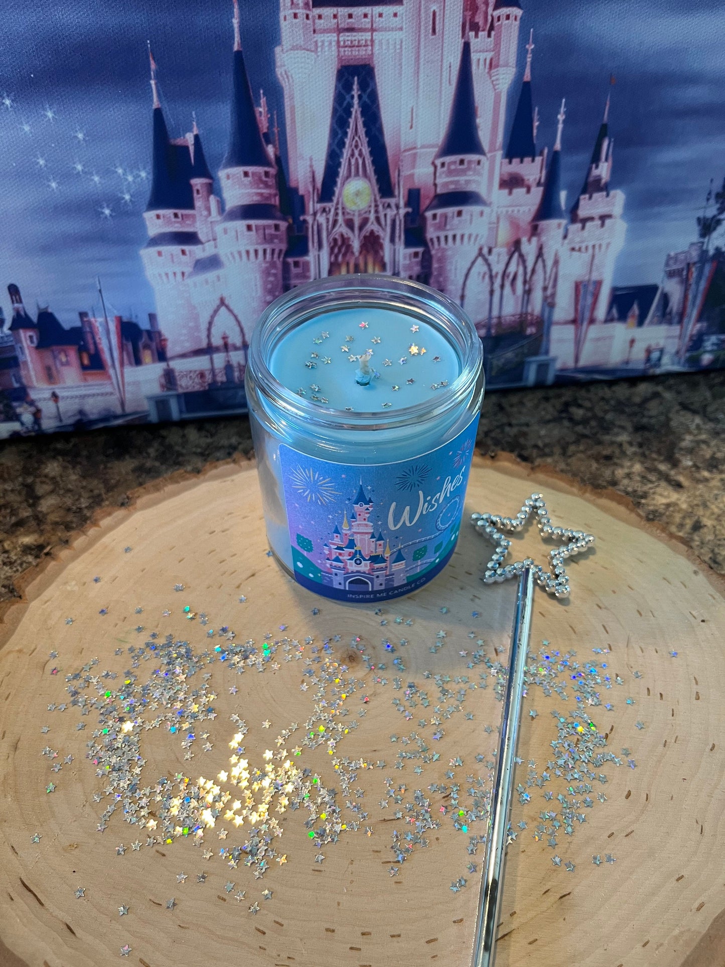 WISHES Disney Candle-Nightime Fireworks At Magic Kingdom-CASTLE Views At Disney-Disney Bridal Shower At Disney-Disney Wedding Gift Fireworks