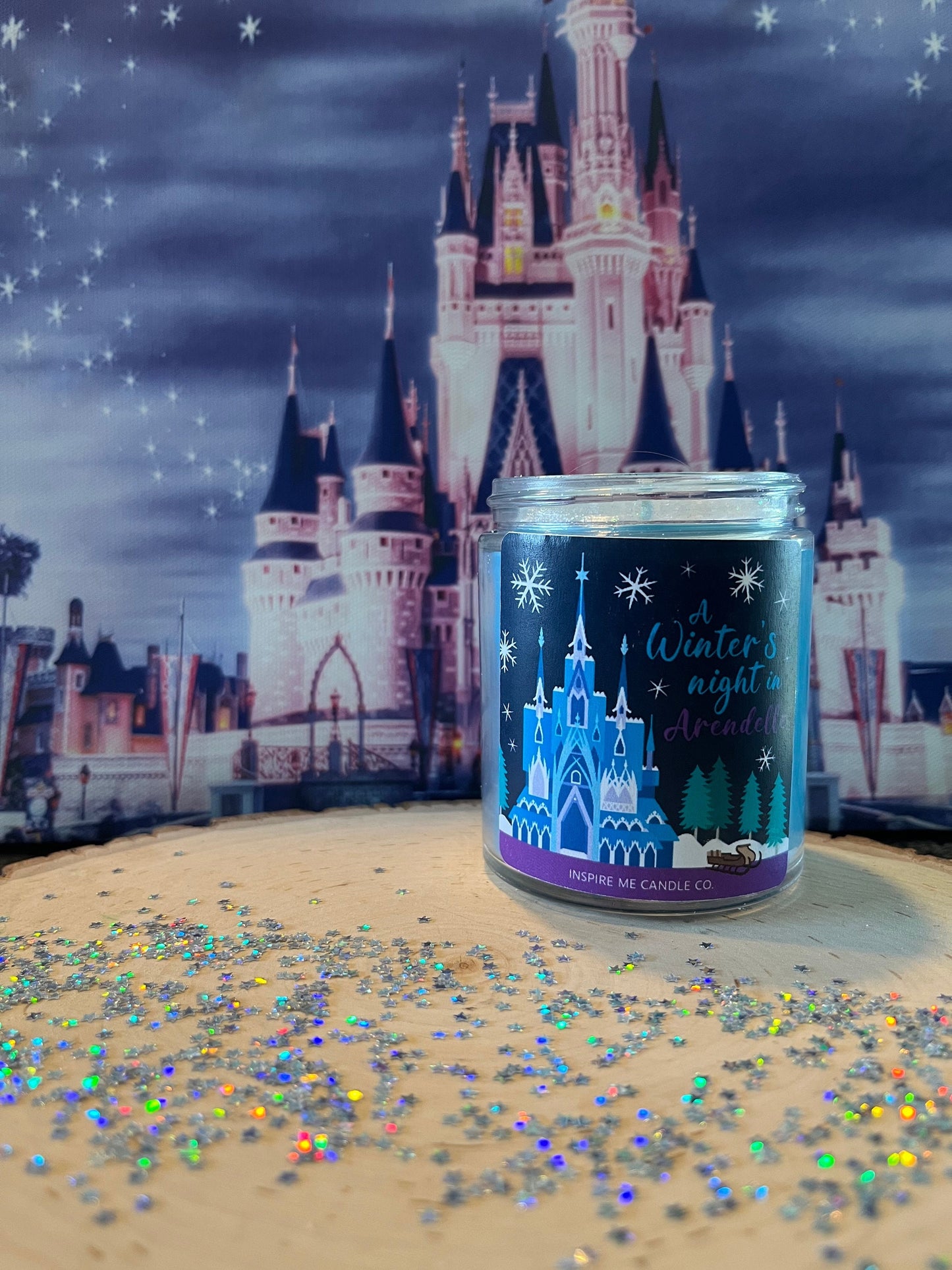 FROZEN Candle- A WINTER's Night In ARENDALE-Snowfall On Mainstreet-Do You Want To Build A Snowman?-Nordic Night-Pine Scent-Snow Dust Disney