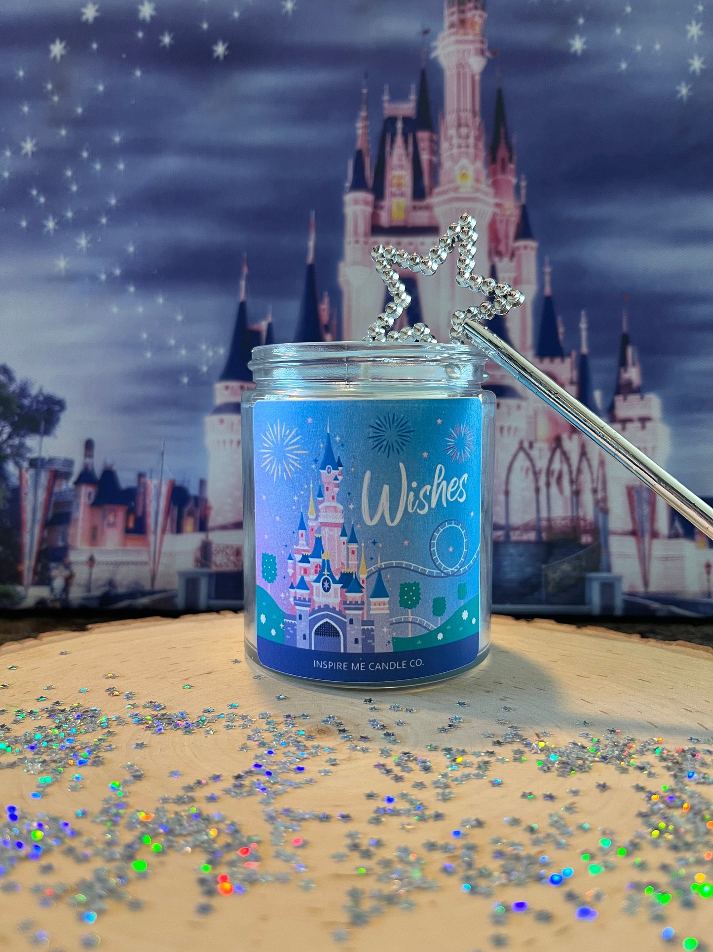 WISHES Disney Candle-Nightime Fireworks At Magic Kingdom-CASTLE Views At Disney-Disney Bridal Shower At Disney-Disney Wedding Gift Fireworks