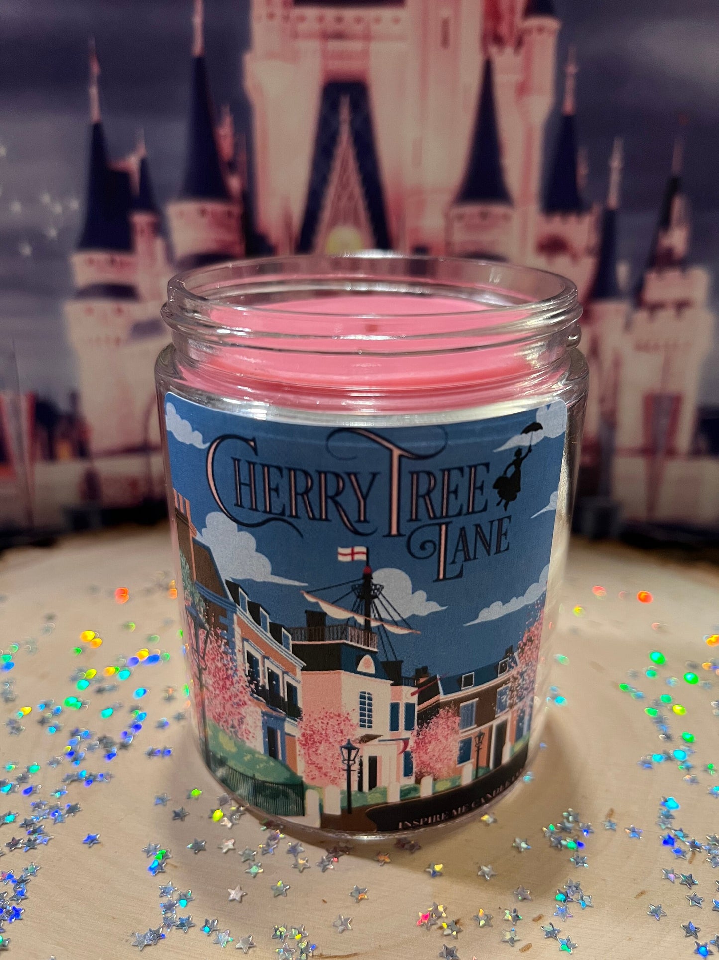 MARY POPPINS Candle- Cherry Tree Lane Candle-Valentine's Day-DISNEY candle-Black Cherry Merlot Smell-Jolly Holiday With Mary-Disney Wedding