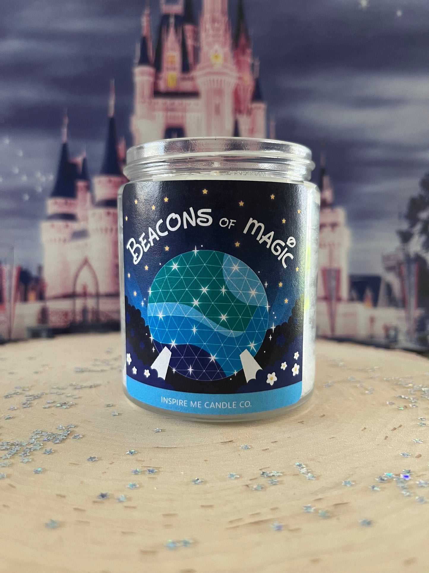 EPCOT Candle-Becons Of Magic Decor-Magic Disney Sparkle Candle-Spaceship Earth Attraction-Epcot Night Fireworks Show-Disney Epcot Gift