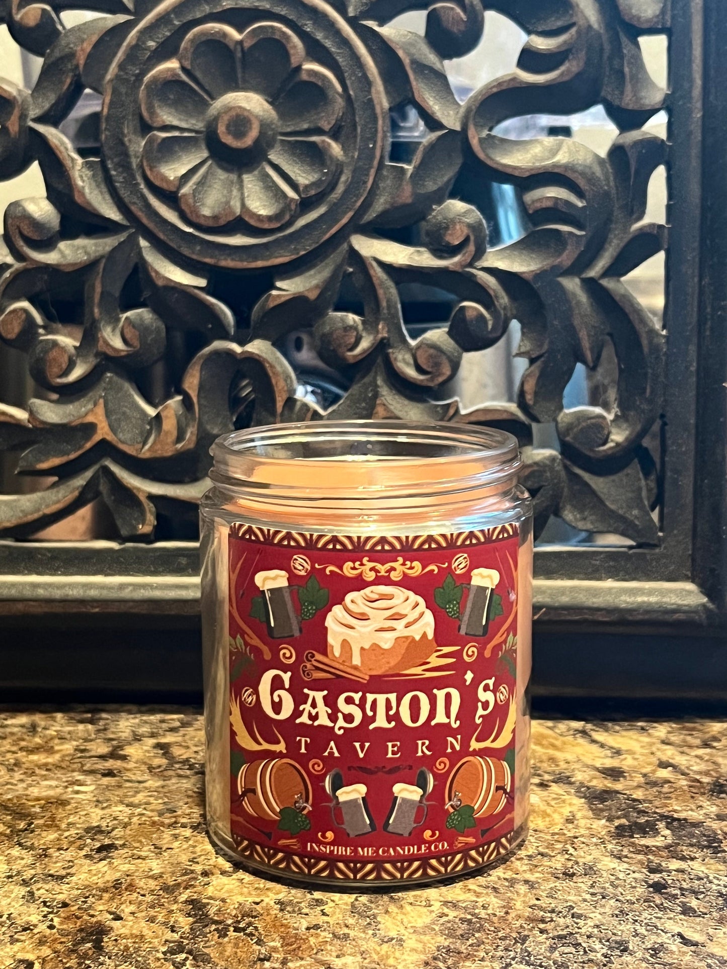 Gaston's Tavern Candle-Warm Glazed Cinnamon Roll Scent-Disney Decor For Home-Fall Disney Decor-Magic Kingdom Fantasyland-Beauty AndThe Beast