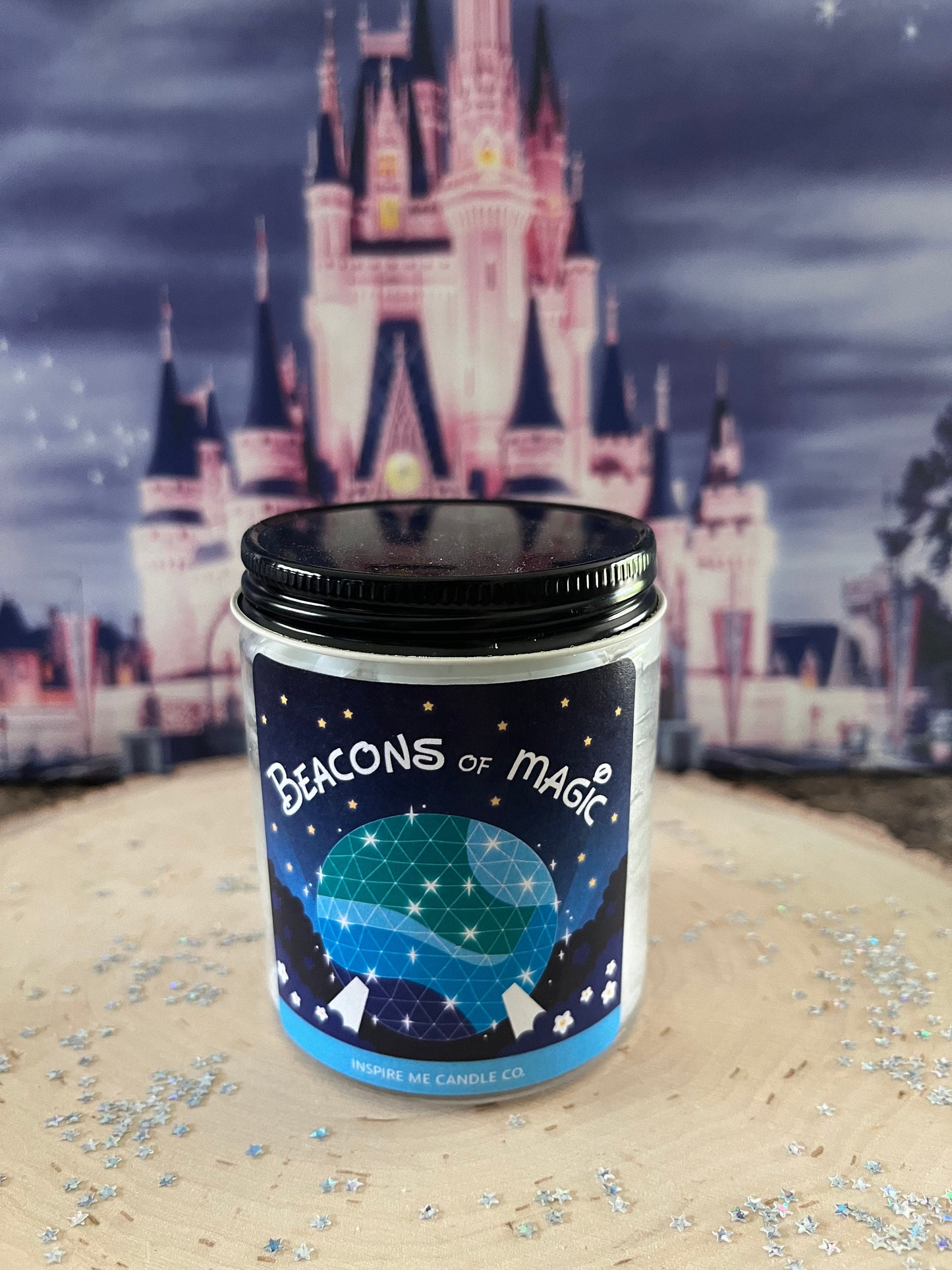 EPCOT Candle-Becons Of Magic Decor-Magic Disney Sparkle Candle-Spaceship Earth Attraction-Epcot Night Fireworks Show-Disney Epcot Gift