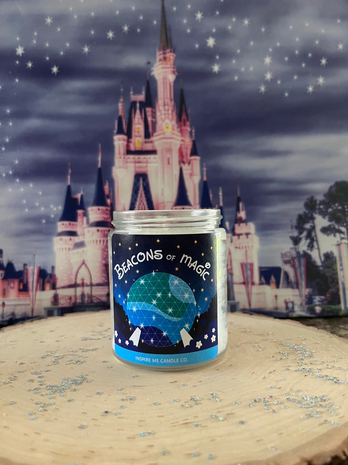 EPCOT Candle-Becons Of Magic Decor-Magic Disney Sparkle Candle-Spaceship Earth Attraction-Epcot Night Fireworks Show-Disney Epcot Gift