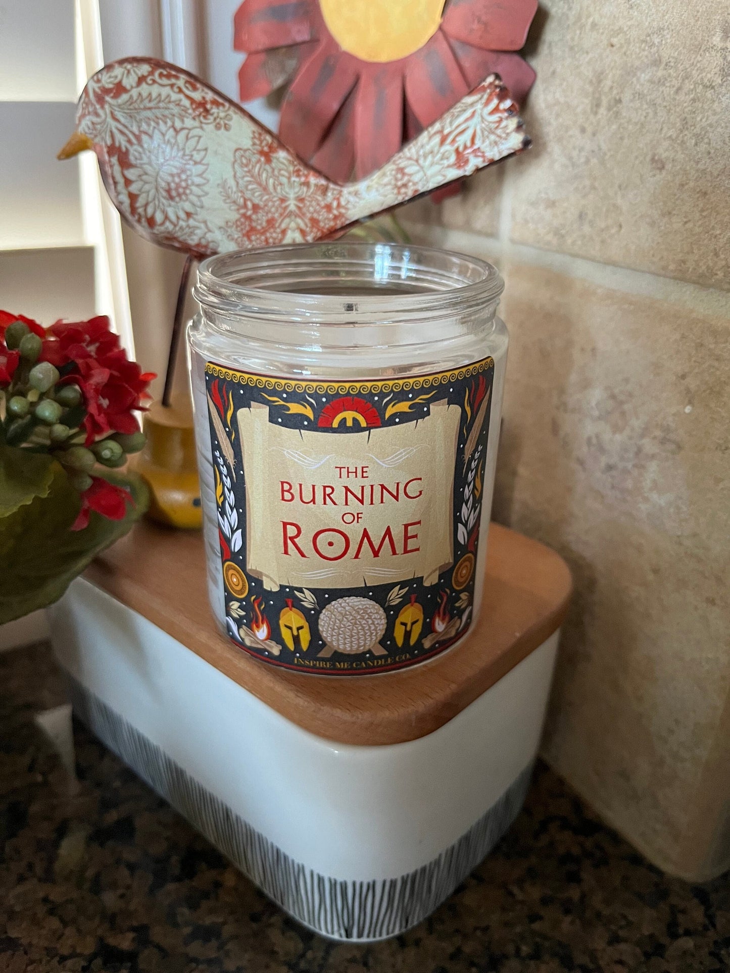 SPACESHIP Earth Candle-The Burning Of Rome At EPCOT-Disney Scented Candle-Disney Home Decor- Scents Of Disney Theme Parks-Gift ForDisney Fan